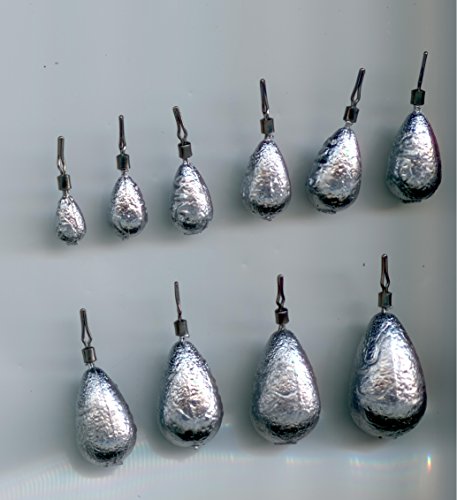 S & J's TACKLE BOX 1/8 Teardrop Lead Drop Shot Weights Hand Poured (10 per Pack)