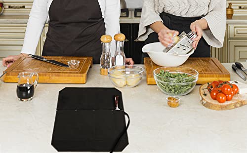 Chef's Knife Roll Bag With 4 Slots, Knife Roll Heavy Duty 16Oz Waxed Canvas Knife Case Professional Anti Cutting Fabric Inside #TOP6