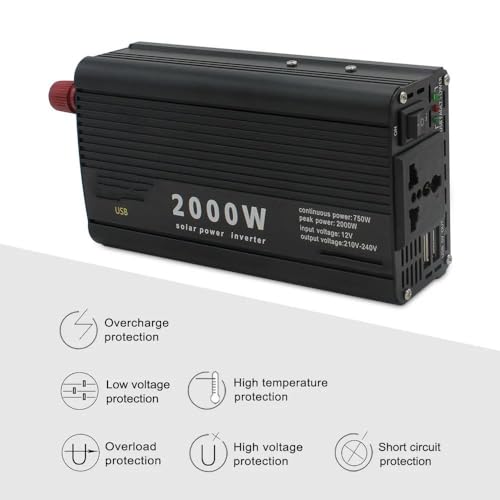 Onduleur puissance portable 2000W double USB convertisseur tension AC