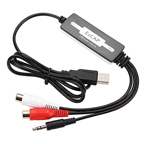Alinory Audio Captures Recorder, USB Audio Captures Card Grabber Digital MP3 Converter Converts Turntables Cassettes to MP3/WAV