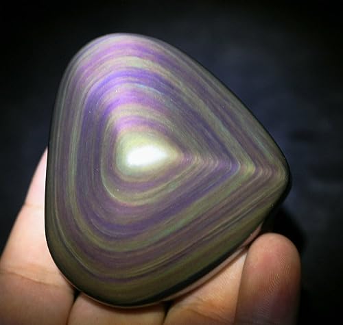 Cœur en quartz obsidienne œil de chat de 3cm pour lithothérapie