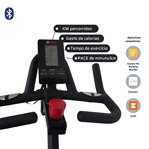 Bicicleta Spinning Magnética Bike Ziyou ZU250 Modelo 2023 Connect Bluetooth + 1 Ano Ziyou Club aulas