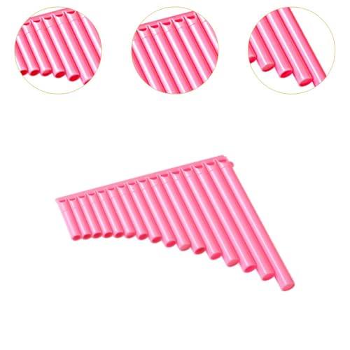 Colaxi 16 Pipe Pan Flute,Musical Instrument,Teaching, Portable,Traditional,Panpipe Key of C, for Music Lover Performance, Pink