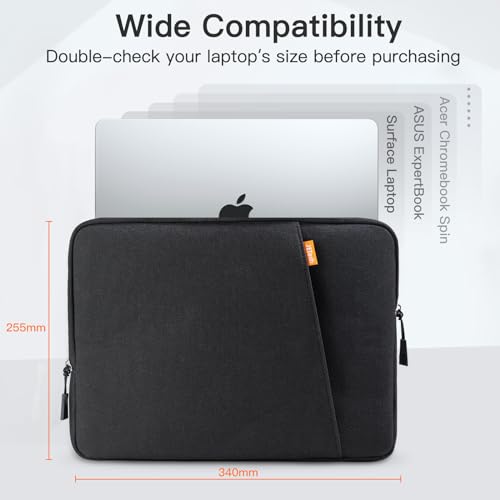 Image of JETech Laptop Sleeve for 13-14Inch MacBook Neo (A18 Pro), MacBook Air /Pro (M1-M5) 2020-2026, 13-13.6 Inch Notebook, Waterproof Shock Resistant Bag Case with Accessory Pocket (Black)