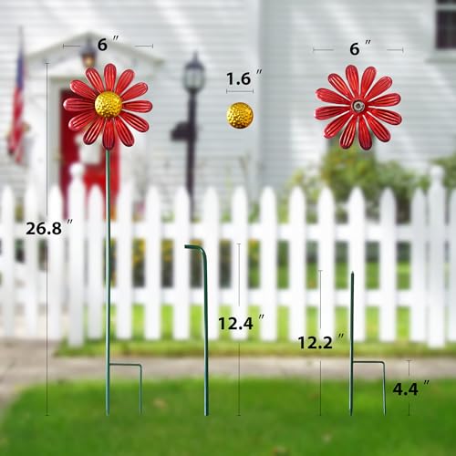 50% Off 5pcs Metal Flower Wind Spinners for Garden Decor