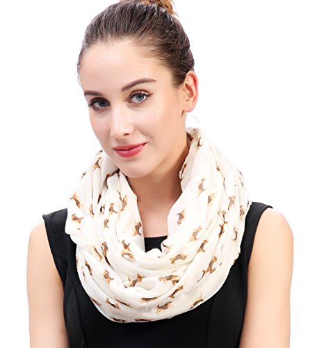Lina & Lily Damen Loop Schal Rundschal Schlauchschal Beagle Hunde (Beige) Cover