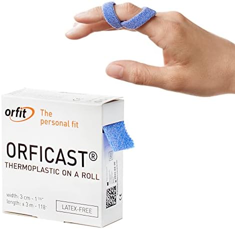 Orfit Orficast EasyForm Sprint Material Heat Activated Thermoplastic Tape Trigger Finger, Thumb, Arthritis Pain Relief, Hand Support, 1" x 9', Blue, 1 Roll