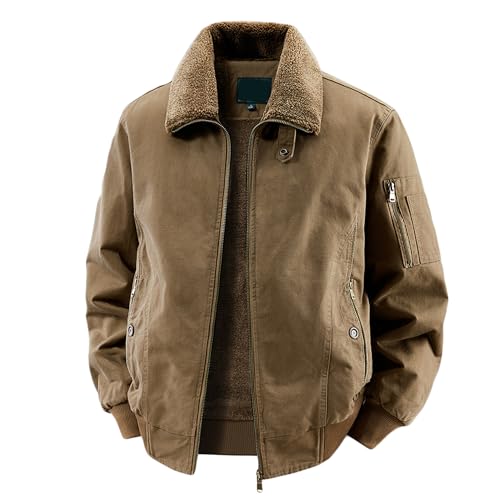 Veste d'hiver homme coton chaud blouson polaire zippé à poches Jueshanzj