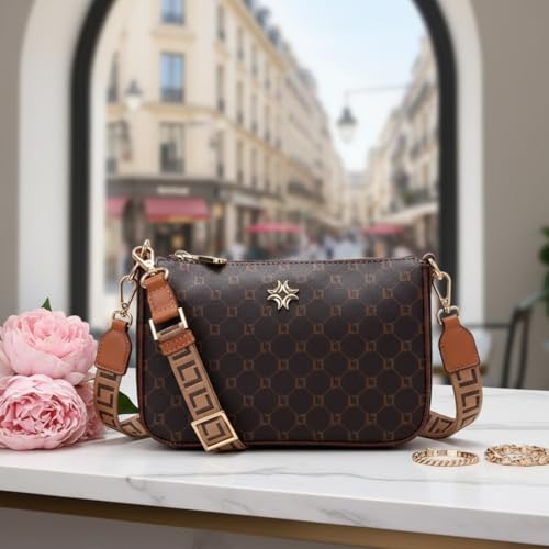 Bolsa Luz da Lua Tiracolo Pequena Monograma Mocca