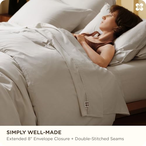 Image of Bedsure Cooling Duvet Cover King Size, Cotton & Viscose Derived from Bamboo Duvet Cover Set, PureWoven Ultra-Soft, Breathable & Lightweight Home Bedding for All Seasons (Linen,104 inchx90 inch)
