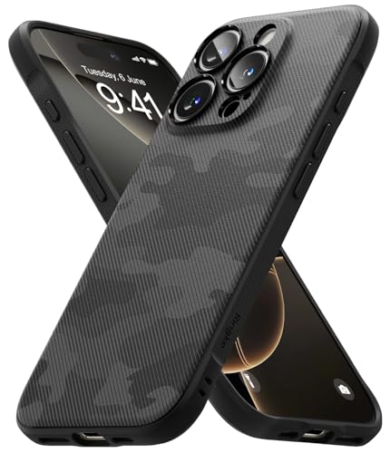 Image of Ringke Onyx Compatible with iPhone 16 Pro Case Cover Rugged Flexible Durable Anti-Slip TPU Protection Shockproof iPhone 16 Pro Back Cover - Camo Black