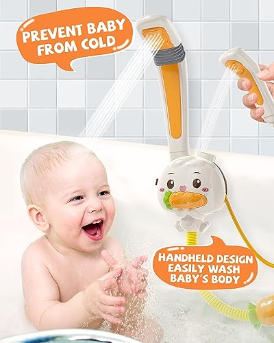 CUTE STONE Badespielzeug Badewannenspielzeug mit Dusche, 3 Duschmodi Schwimmendem Spritzspielzeug Wasserspielzeug für Kinder – Bild 5