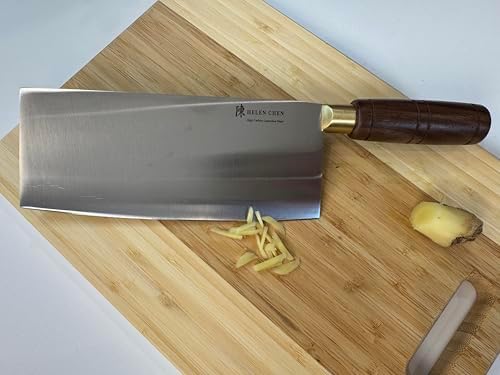 Helen's Asian Kitchen Chinese Chef Knife Vegetable Cleaver, Japanese Carbon Steel, 8-Inch Blade