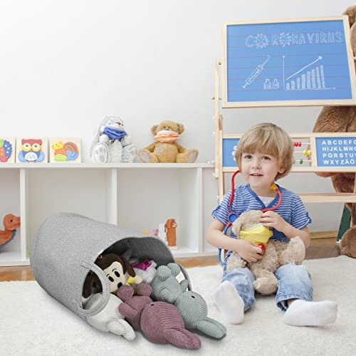 Image of XUANGUO Cotton Rope Laundry Basket Hamper for Clothes Large Light Grey | Baby Nursery Hamper Bin and Woven Storage Basket for Living Room Bedroom Boho Tall Rope Baskets Blankets Toys Pillows Towels