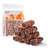 ASMPET Rawhide Free Dog Treats, Triple Flavor Chicken Wrapped Duck and Beef Rolls, Healthy Dog Snacks
