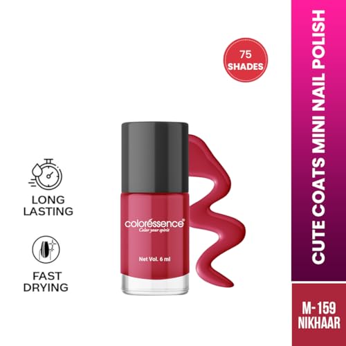 Image of Coloressence Cute Coats Long Lasting Nail Paint | Chip Resistant | Quick Dry | One Swipe Application | Toxin Free|Nikhaar-6ml