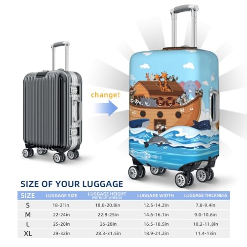 Travel Luggage Cover Protector - Animals On Noah'S Ark Washable Suitcase Covers For 18-32 Inch Luggage2