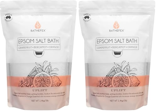 Bathefex Epsom Salt - Grapefruit, Bergamot and Orange 1.4 Kg (Pack of 2)