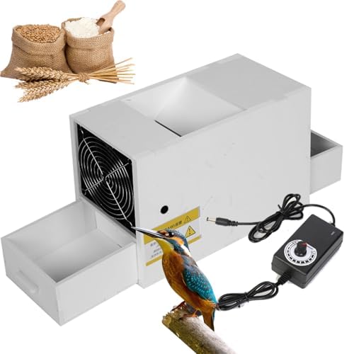 Limpiador eléctrico de granos con ventilador de velocidad ajustable, doble cajón para una limpieza eficiente de mijo y semillas, ideal para la preparación de alimentos para loros