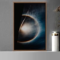 Framed Canvas Wall Art Planet Astronomy & Space Bedroom Colorful Contemporary Moon Multicolor Photography - 16x24 inches