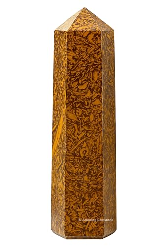 Image of Amazing Gemstone Large Mariyam Jasper Calligraphy Jasper Crystal Towers ~ Natural Healing Crystal Point Obelisk for Reiki Healing and Crystal Grid (5.5 to 6 INCH)