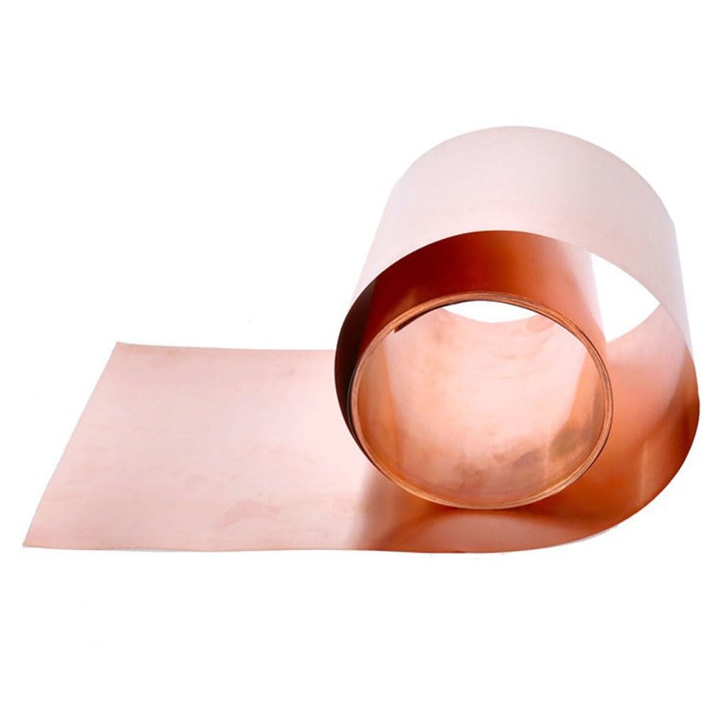 Bobina for nastro in lamiera di rame rosso T2 - Spessore 0,1-1 mm, Larghezza 10-300 mm for progetti fai da te domestici(0.5x150mm)