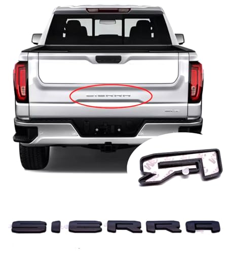 Image of 1x New Overlay Nameplate 3D Badge Emblem Compatible with 2019 2020 2021 2022 Sierra 1500 2500 3500 AT4 (Glossy Black)