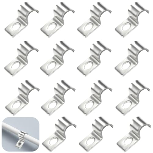 JAONLD 50 Piezas Grapas para Cables Pared Acero Inoxidable 304 Espesado Sujeta Cables Pared Abrazaderas Metalicas para Cable Orificio Unico en Forma de U para Fijar Cables, Alambres y Tubos(6mm)