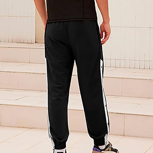 Men's Breakaway Athletic Pants Fashion Side Open Buckle Workout Trouser Warm-Up Sweatpants Relaxed Sports Pants4