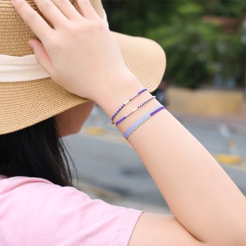 Image of KELITCH Miyuki Friendship Bracelet Boho Seed Beads Women Thin Strand Bracelets Adjustable