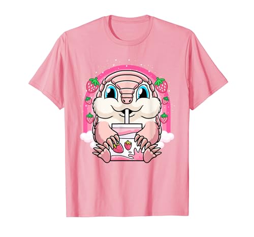 Gürtelmull Gürteltier Erdbeermilch Trinken Kawaii T-Shirt