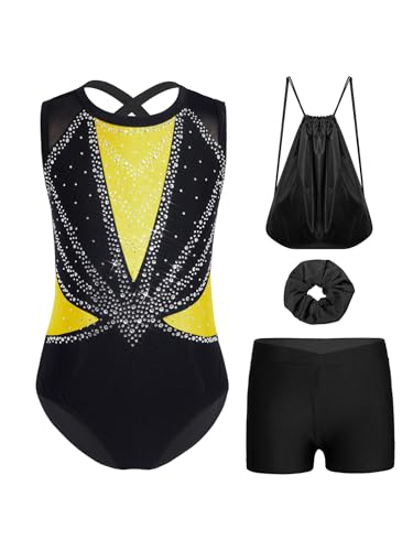 Justaucorps gymnastique fille maillot de gym avec short tenue sport ranrann