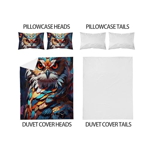 Housse de couette imprimé 3D animaux volants en microfibre douce 200x200 - 4