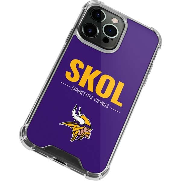 Skinit Clear Phone Case Compatible with iPhone 13 Pro Max - Officially Licensed NFL Minnesota Vikings Team Motto Design