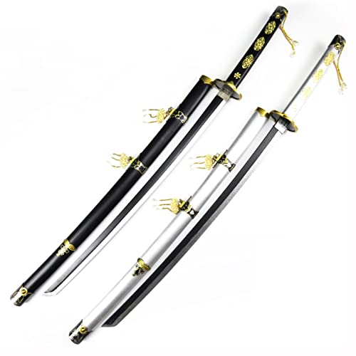 FYLZW Katanas En Bois, Cosplay Katana Samurai En Bois Épée Épée, Épées Anime Accessoires/Black (Black And White) Cover