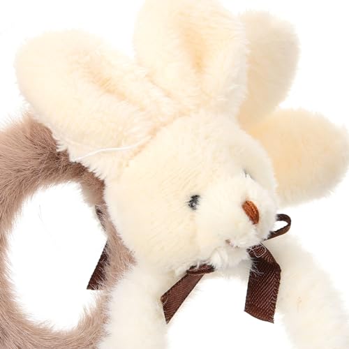 Frcolor 5201R33HVCZP12J 4Pcs Plush Bunny Rubber Band White Stuffed Bunny White Stand Stuffed Animal Bunny Rabbit Elastic Ties Girl Hair Scrunchies Elastic Plush Hair Ring Plush Ponytail Holder Hair Bands thumb #7