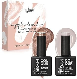 MYGEL by Mylee Gel Nail Polish Duo Colour Set 2x10ml - UV/LED Soak-Off Nail Art Manicure Pedicure for Professional, Salon & Home Use - Long Lasting & Easy to Apply (Work of Art)