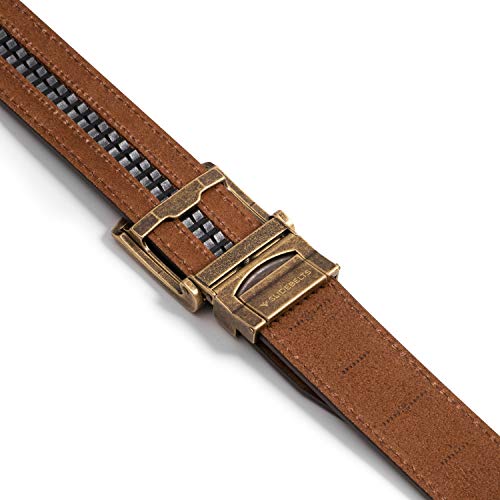 SlideBelts Wide Full Grain Leather Ratchet Belt Strap (1.5")3