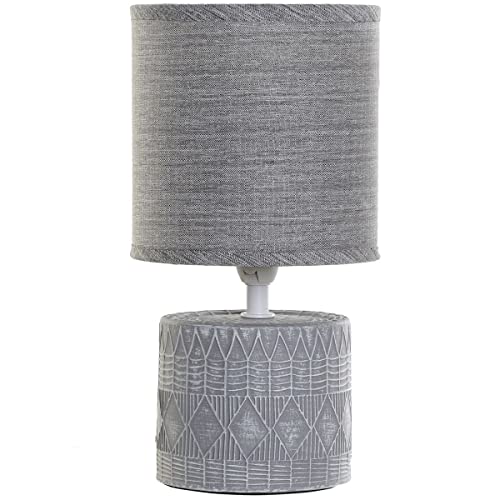 Lampe en grès grise luminaire de chevet salon chambre 26cm