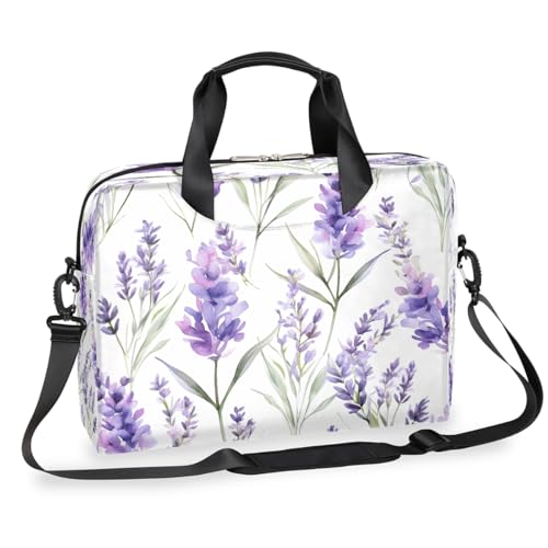 Maletín notebook con estampado de flores lavanda 15.6" miniatura 1
