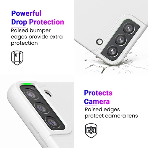 Image of LIRAMARK Liquid Silicone Soft Back Cover Case for Samsung Galaxy S22 Plus (White)