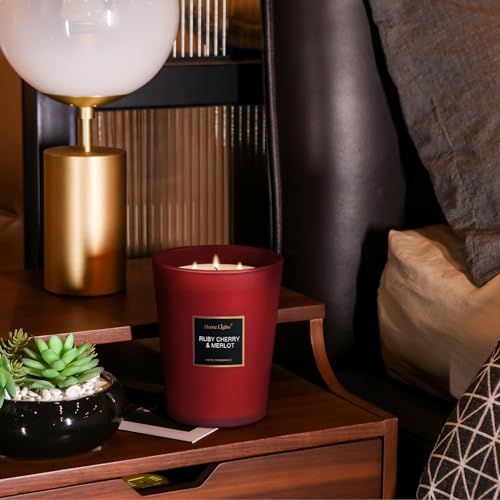 HomeLights-Scented-Candles-Candles-for-Home-Scented-Large-Jar-Aromatherapy-Candles-Natural-Soy-Wax-130-Hours-Long-Burning-Candles-Gift-Ruby-Cherry-Merlot HomeLights Scented Candles Candles for Home Scented Large Jar Aromatherapy Candles Natural Soy Wax 130 Hours Long Burning Candles Gift Ruby Cherry Merlot