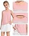 Hvididan Girls Tank Tops Pink Athletic Sleeveless Crew Neck Crop Tops Sports Workout Breathable Teen Shirt 11-12 Years