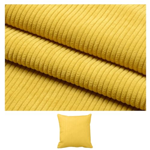 Tela de pana, tela de chenilla suave y lisa de 61 pulgadas de ancho, materiales de costura para hacer fundas de sofá, fundas de almohada, ropa amarilla