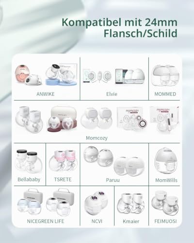 10 Stück Flansch-Einsätze 13/15/17/19/21mm, kompatibel mit Momcozy/Medela/KISSBOBO/Nuliie/Elvie/ANWIKE… – Ansicht 5