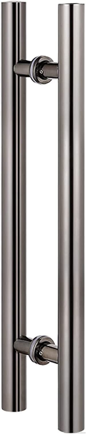 Circir Black Glass Push Pull Door Handle,Large Two-Side Design Sliding Shower Door Handle, Barn Door Handle, Easy To Install(,80Cm/2.6Ft)
