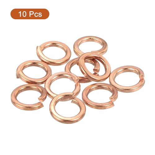 QUARKZMAN 10 Stück Federringe M8 Federscheiben Unterlegscheiben Dichtring Flach Dichtungsringe Spaltscheiben Karosseriescheiben Beilagscheiben Kupfer Muttern für Schrauben Bolzen