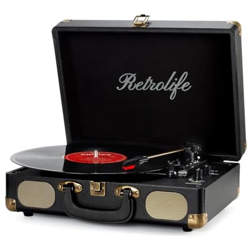 Vinyl Record Player 3-Speed Bluetooth Suitcase Portable Belt-Driven Record Player with Built-in Speakers RCA Line Out AUX in Headphone Jack Vintage Turntable