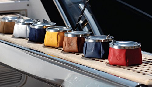 Marine Business Cendrier inox et cuir blanc Cover