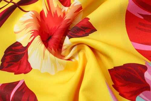 Image of Cromoncent Matching Hawaiian Outfits for Family, Dad and Son Matching Luau Beach Tropical Shirts Mommy Daughter Tropical Sets
